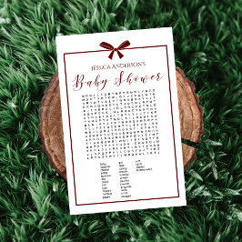 Charge Red White Baby shower Word Zoeken