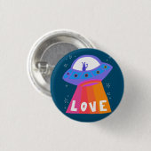 Charge Space Aliens Martians UFO Cute LOVE Ronde Button 3,2 Cm (Voorkant /achterkant)