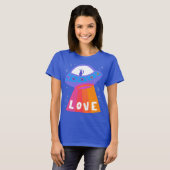 Charge Space Aliens Martians UFO Cute LOVE T-shirt (Voorkant volledig)