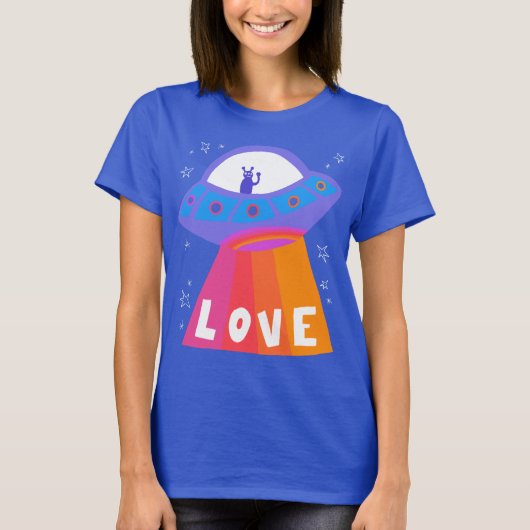 Charge Space Aliens Martians UFO Cute LOVE T-shirt (Voorkant)