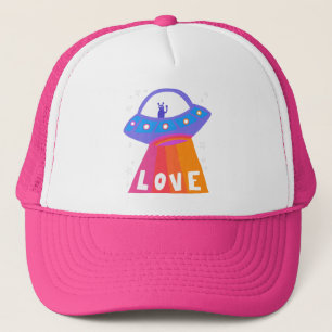 Charge Space Aliens Martians UFO Cute LOVE Trucker Pet
