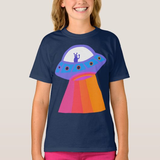Charge Space Aliens Martians UFO Cute T-shirt (Voorkant)