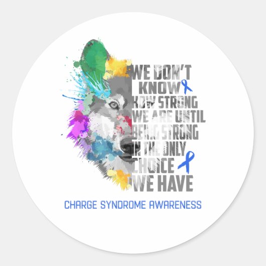 Charge Syndrome Awareness Ribbon Support Giften Ronde Sticker (Voorkant)