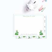 Charge Topiary Rabbit Blue Bow Boy Baby shower Bedankkaart