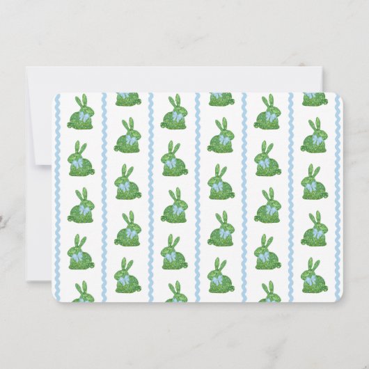 Charge Topiary Rabbit Blue Bow Boy Baby shower Bedankkaart (Achterkant)