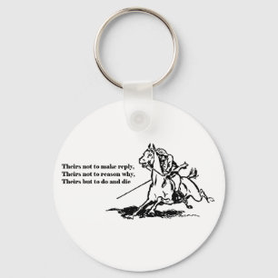 Charge van de Lichte Brigade Quote Illustratie Sleutelhanger