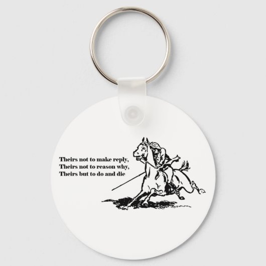 Charge van de Lichte Brigade Quote Illustratie Sleutelhanger (Voorkant)