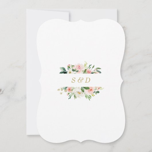 Charge Waterverf Blush Cream Flowers Weddenschap Kaart (Achterkant)