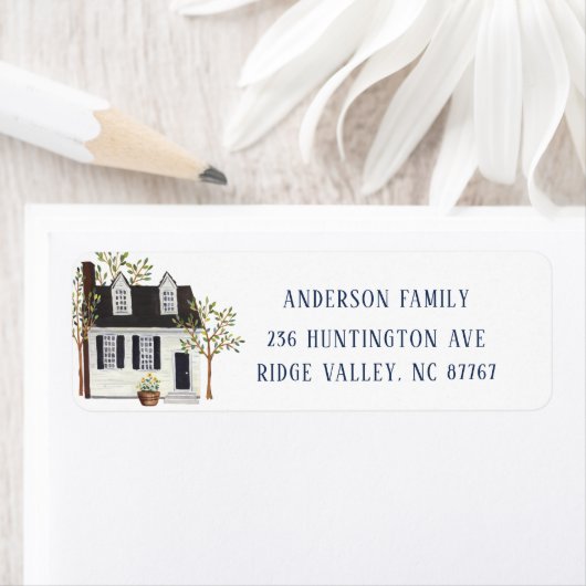 Charge White Cape House Nieuw adreslabel Etiket (Insitu)