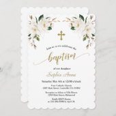 Charge White Magnolia Gold Baptism Calligraphy Kaart (Voorkant / Achterkant)