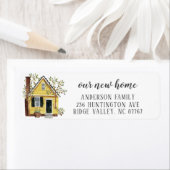 Charge Yellow House New Home Address Label (Insitu)