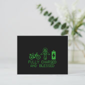 Charged And Blessed EBike Electric Bicycle Biking  Briefkaart (Staand voorkant)