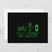 Charged And Blessed EBike Electric Bicycle Biking  Briefkaart (Voorkant / Achterkant)