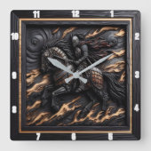 Charger Battle: Wood Art Custom Valor Vierkante Klok (Voorkant)