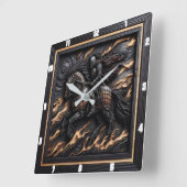 Charger Battle: Wood Art Custom Valor Vierkante Klok (Hoek)