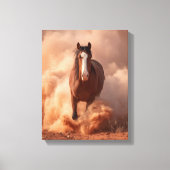 Charging Horse Dust Storm Sunset Art Canvas Afdruk (Voorkant)