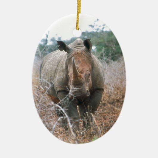 Charging Rhino Keramisch Ornament (Voorkant)