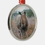 Charging Rhino Metalen Ornament (Rechts)