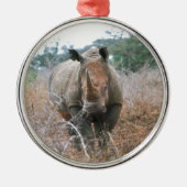 Charging Rhino Metalen Ornament (Voorkant)
