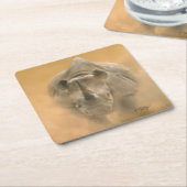 Charging Rhino - Pastels Kartonnen Onderzetters (Schuin)