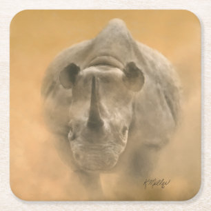 Charging Rhino - Pastels Kartonnen Onderzetters