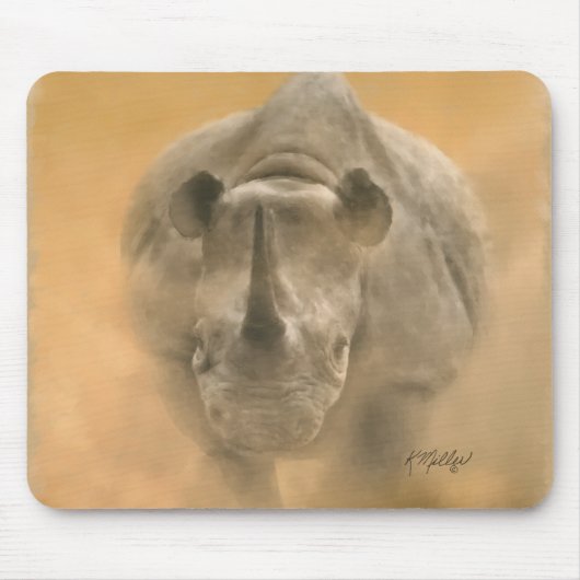 Charging Rhino - Pastels Muismat (Voorkant)