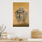 Charging Rhino - Pastels Poster (Keuken)