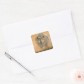 Charging Rhino - Pastels Vierkante Sticker (Envelop)