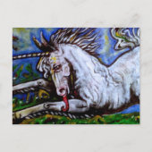Charging Unicorn. Briefkaart (Voorkant)