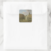 Charing Cross, met het standbeeld van koning Charl Vierkante Sticker (Tas)