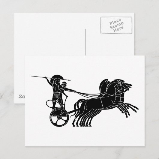 Chariot (paardenvervoer), Grieks reliëf Briefkaart (Voorkant / Achterkant)