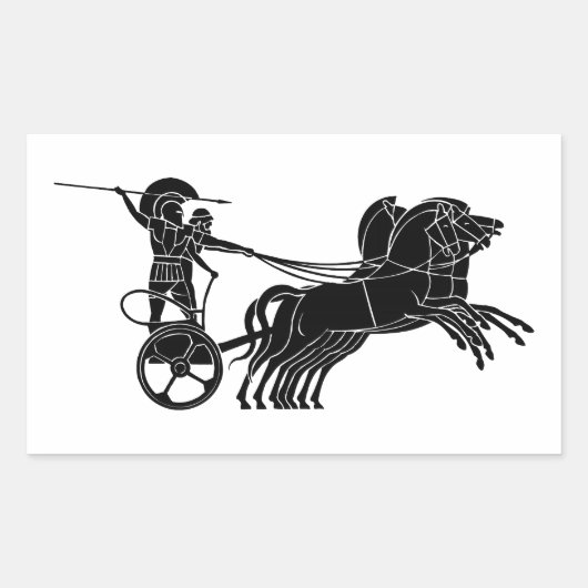 Chariot (paardenvervoer), Grieks reliëf Rechthoekige Sticker (Voorkant)