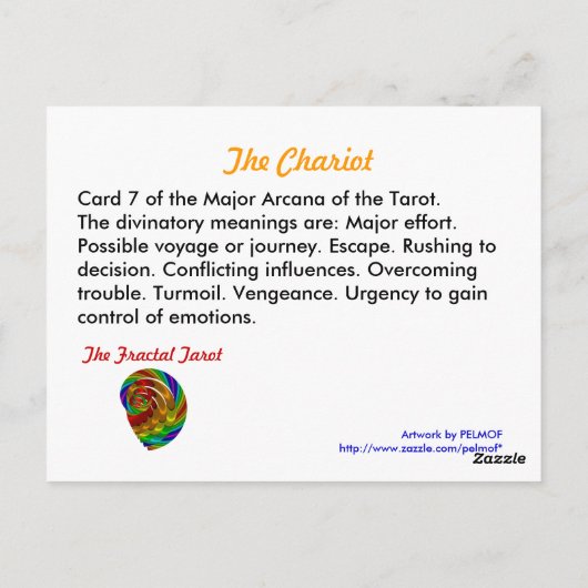 Chariot Tarot-kaart Briefkaart (Achterkant)