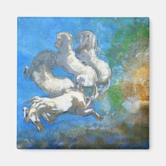 Chariot van Apollo - door Symbolist Odilon Redon Magneet (Voorkant)