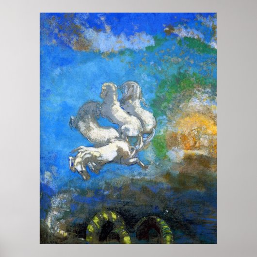 Chariot van Apollo - door Symbolist Odilon Redon P Poster (Voorkant)