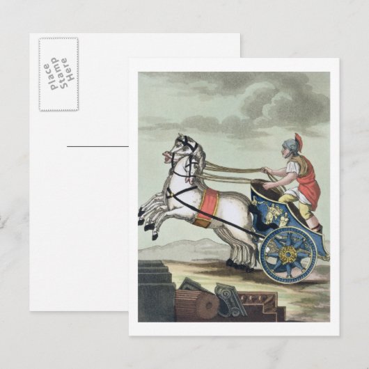 Charioter, van "L'Antica Roma", 1825 (met kleurenv Briefkaart (Voorkant / Achterkant)