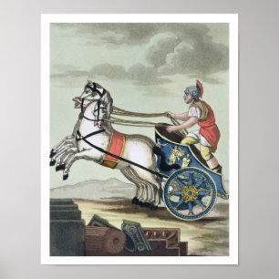 Charioter, van "L'Antica Roma", 1825 (met kleurenv Poster