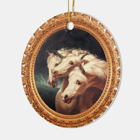 Chariotpaarden van Farao Keramisch Ornament (Links)