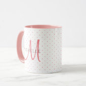Charisma Red Monogram Initiaal Vervang Jouw naam Mok (Voorkant links)