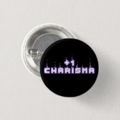 Charisma Stat Gamer Paarse Pixel Art Slogan Ronde Button 3,2 Cm (Voorkant /achterkant)