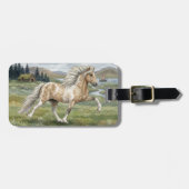 Charismatic Pinto Icelandic Mare watercolor Bagagelabel (Voorkant horizontaal)