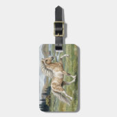 Charismatic Pinto Icelandic Mare watercolor Bagagelabel (Voorkant verticaal)