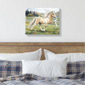 Charismatic Pinto Icelandic Mare watercolor Canvas Afdruk (Insitu (Slaapkamer))