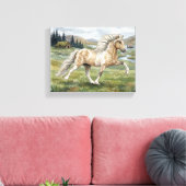 Charismatic Pinto Icelandic Mare watercolor Canvas Afdruk (Insitu (Woonkamer))