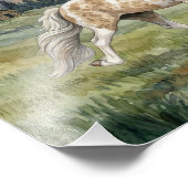 Charismatic Pinto Icelandic Mare watercolor Foto Afdruk (Hoek)