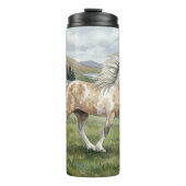 Charismatic Pinto Icelandic Mare watercolor Thermosbeker (Voorkant)