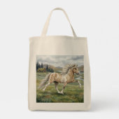 Charismatic Pinto Icelandic Mare watercolor Tote Bag (Achterkant)