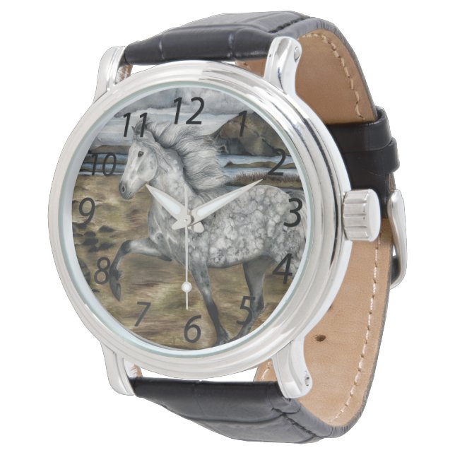Charismatisch Tolting IJslands Paard Horloge (Gekanteld)