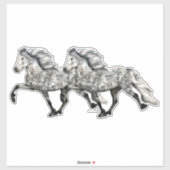 Charismatische IJslandse paarden in Tolt Sticker (Vel)