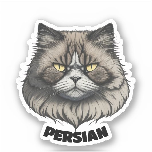 Charismatische Perzische Kat Sticker (Voorkant)